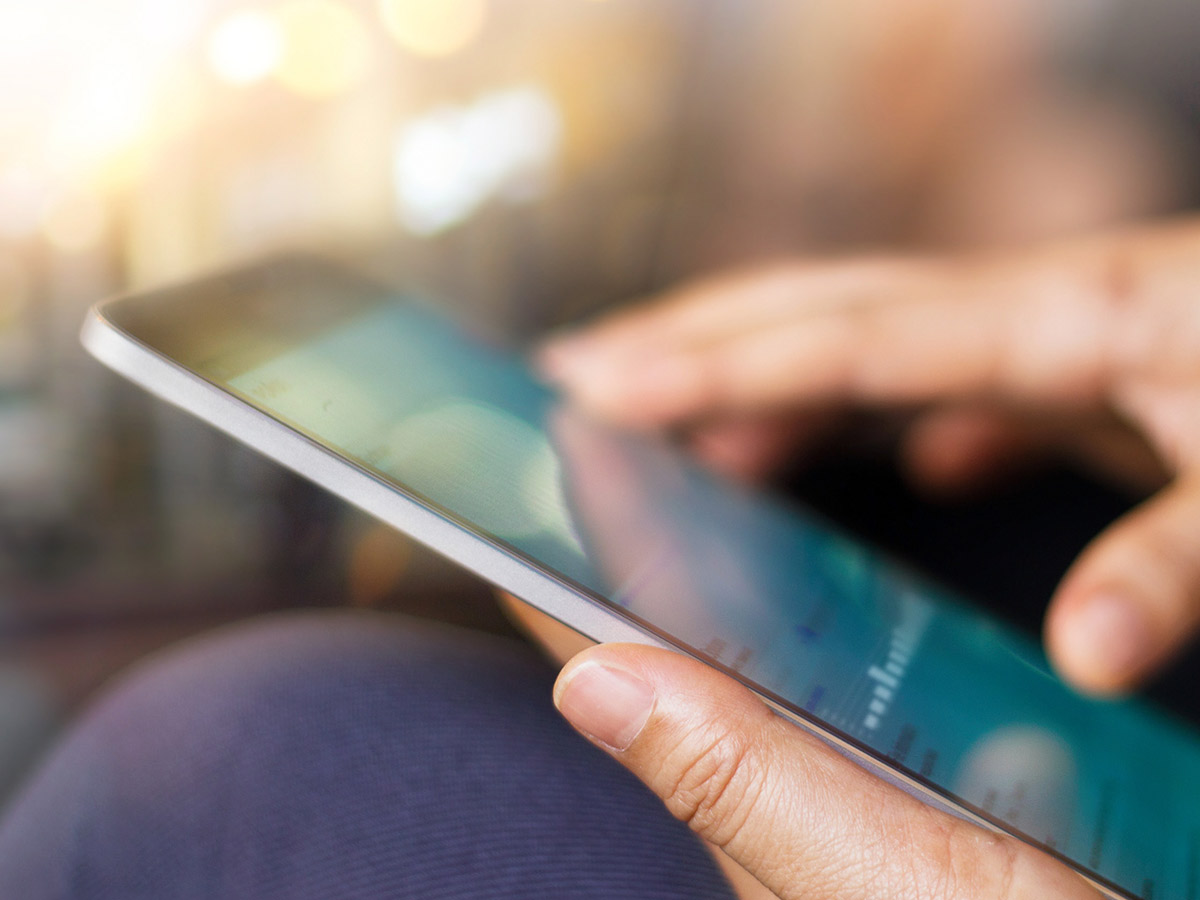 Reading on a tablet