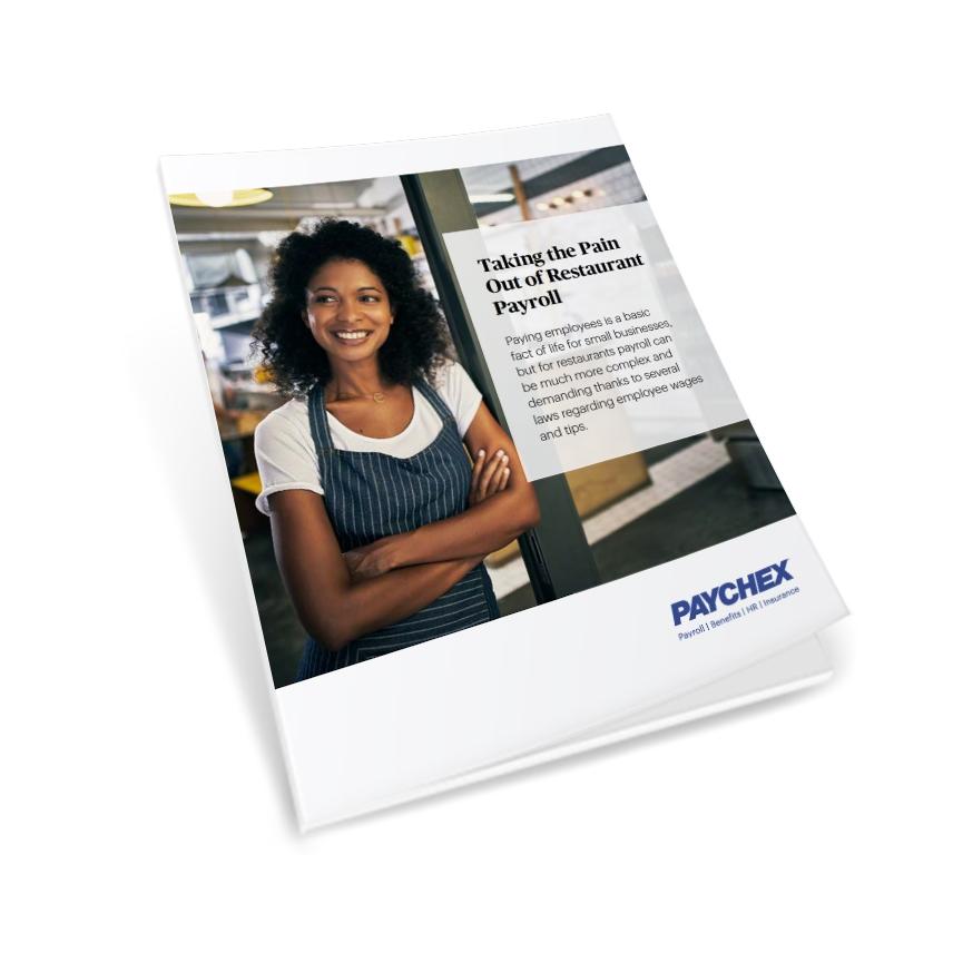 White page cover for restaurant payroll