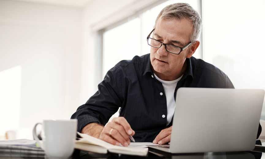employee reviewing retirement plan