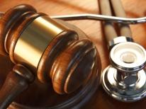 Gavel and stethoscope represents healthcare in the court system