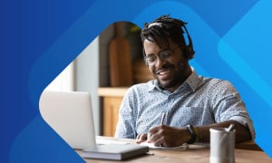 Employee taking an online course