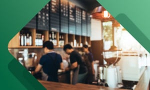 Coffee shop employees setting up for the afternoon shift