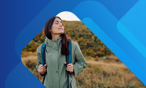 Young woman enjoying a hike