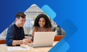 Employees engaging with AI together