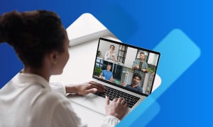 New York business owner on a virtual call