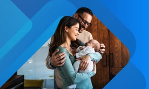 Young family home with newborn