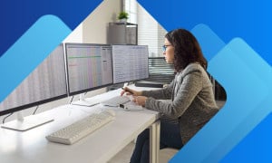 Woman running payroll