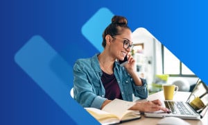 Self employed woman doing her finances 