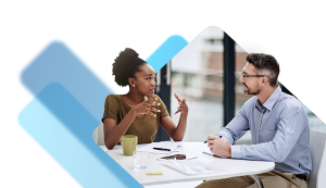 Manager and employee discussing feedback