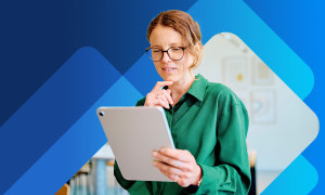 Professional woman using tablet