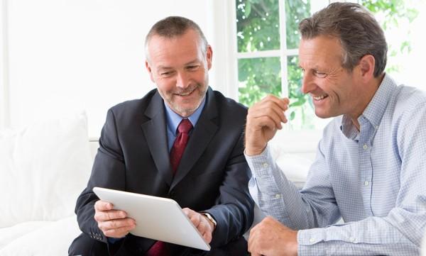 Financial Advisor talking to a client