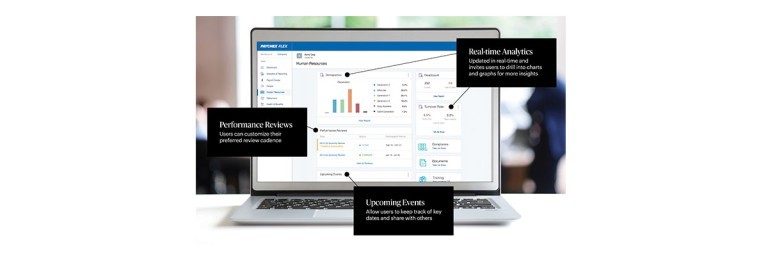 The Paychex Flex HR dashboard now features real-time analytics, performance management, and an events calendar.