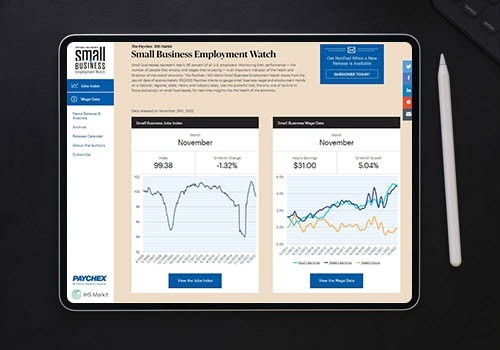 Paychex Small Business Employment Watch November 2022
