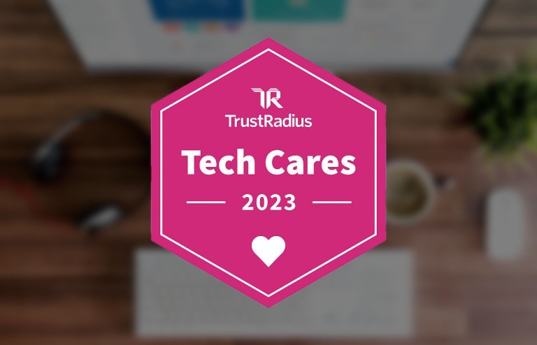 Tech Cares award presented to Paychex from TrustRadius