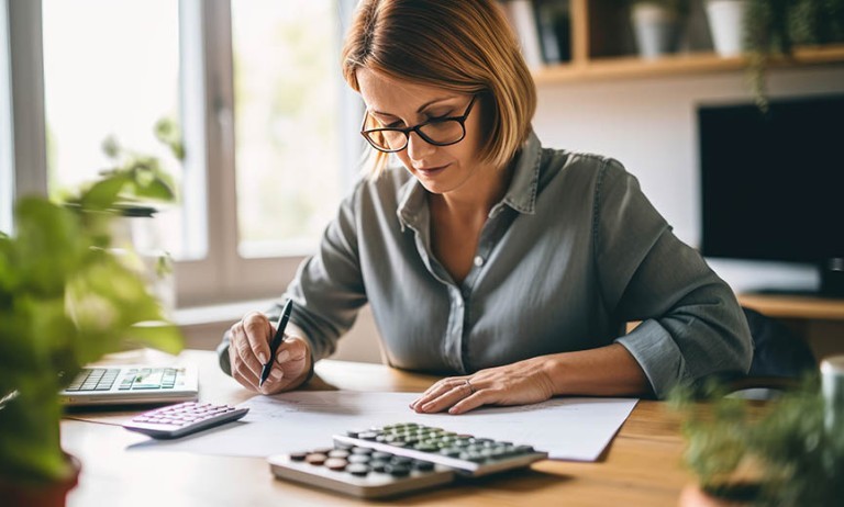 a small business owner calculating an employee's compensation