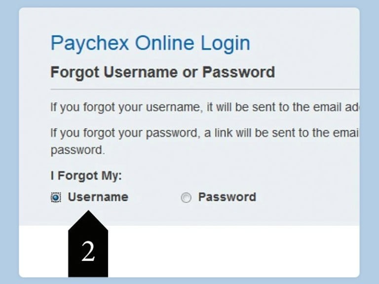 Select if you forget your username in Paychex Flex
