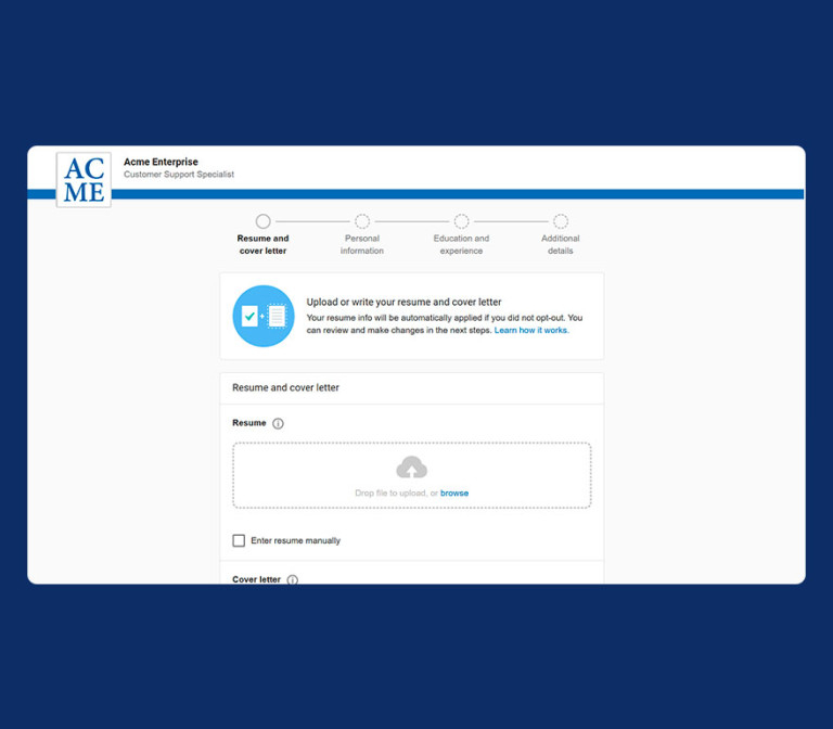 Candidates add resumes to Paychex Flex