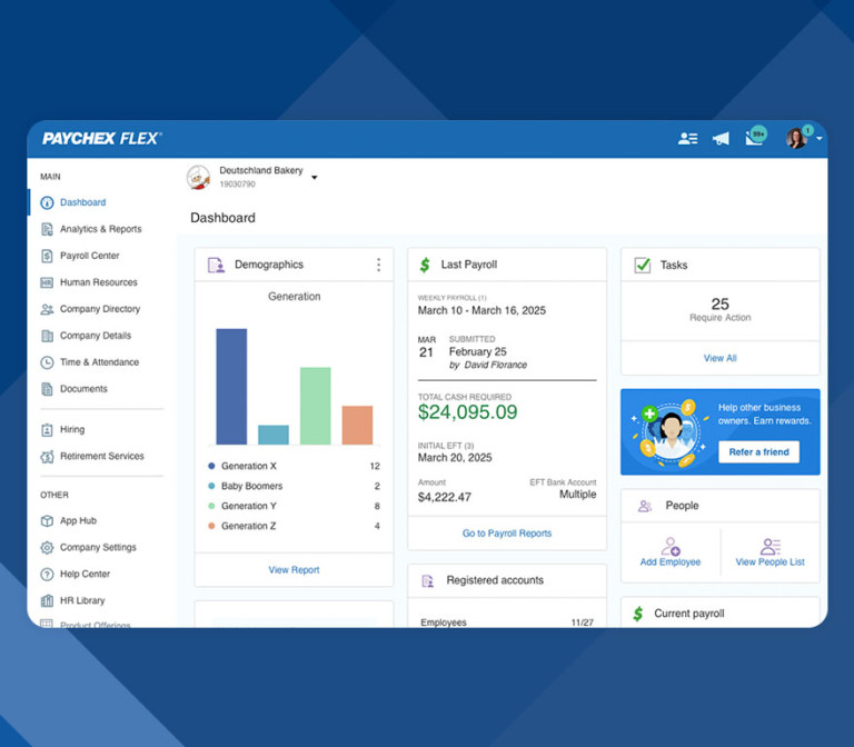 Paychex Flex dashboard