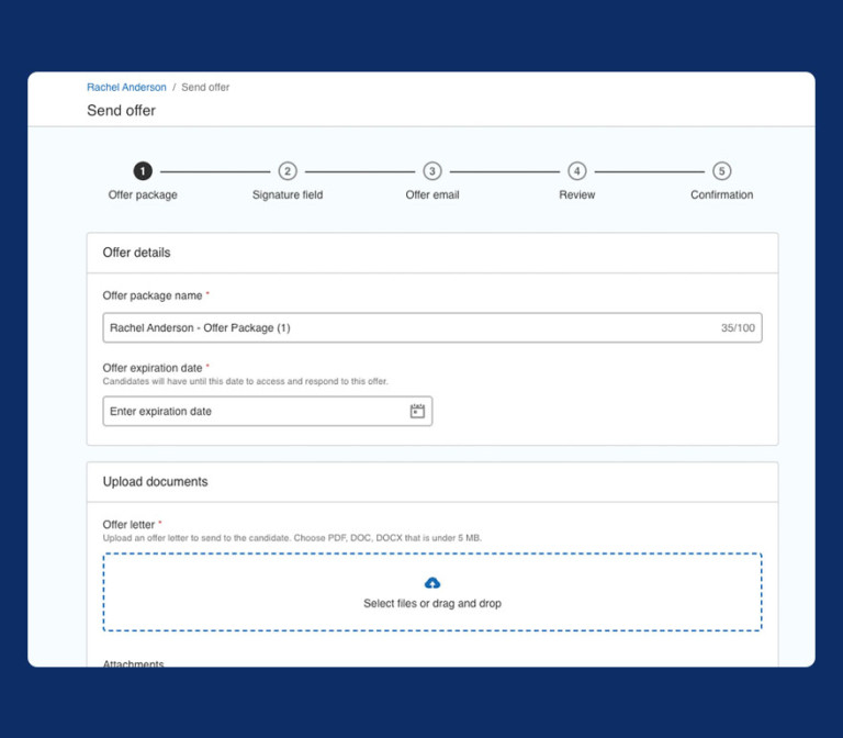 Send an offer to a job candidate through Paychex Flex