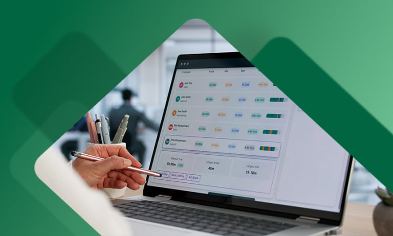 Manager looking at the team's timesheet for the week 