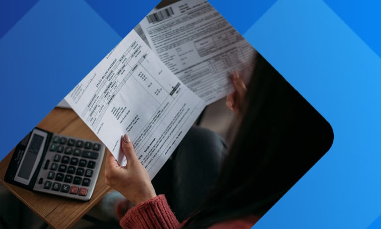 Woman looking at payout from job