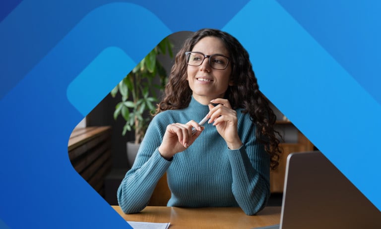 Woman happy in the workplace 