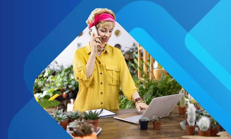 Small business owner using the best payroll in the world paychex