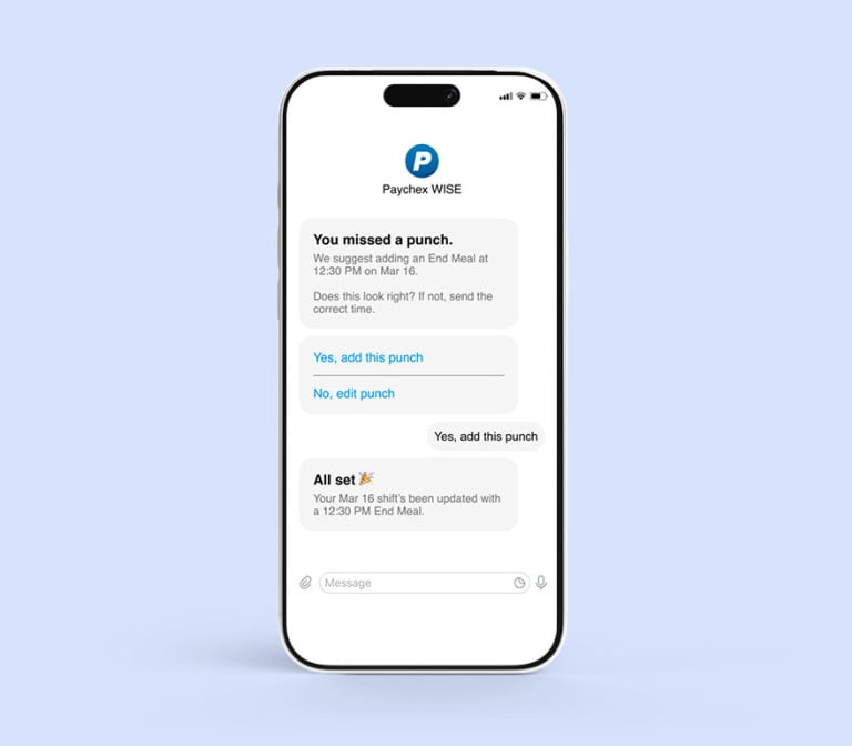 Paychex WISE helping fix a missed employee time punch