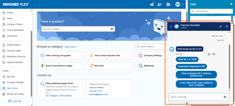 screenshot of flex chat bot