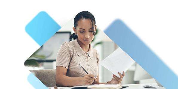Business owner doing finances
