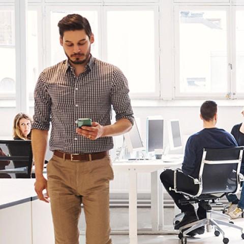 Person looking at his phone