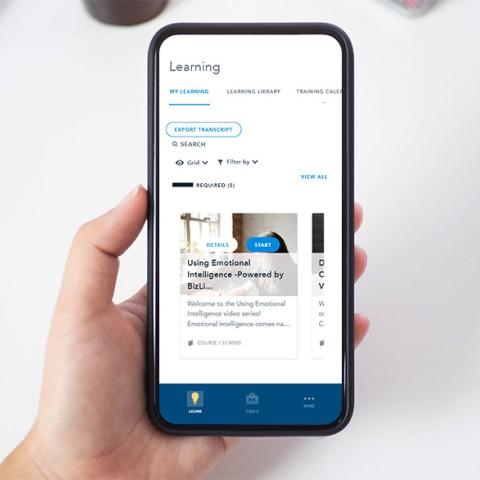 Learning Management System on a mobile device