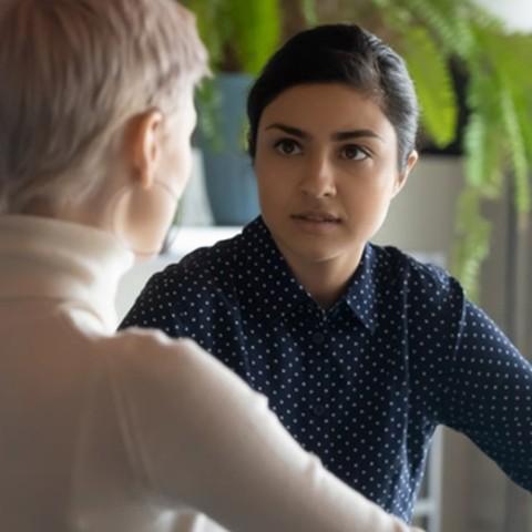 HR manager conducting an employee performance review
