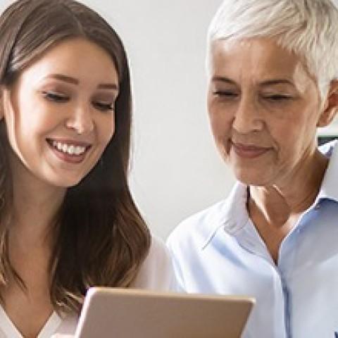 two people reviewing state retirement savings