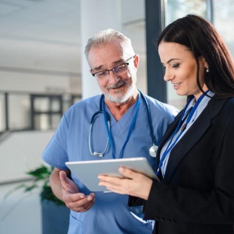 Human Resources talking with a Doctor