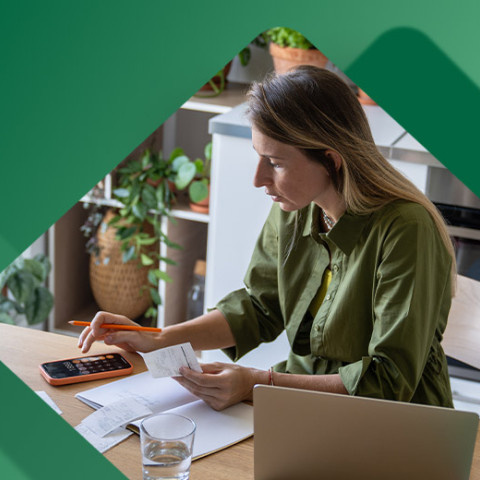 Woman doing looking into her finances