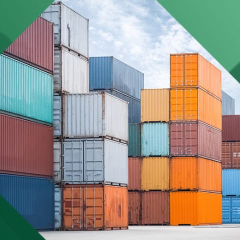 Shipping containers on a dock