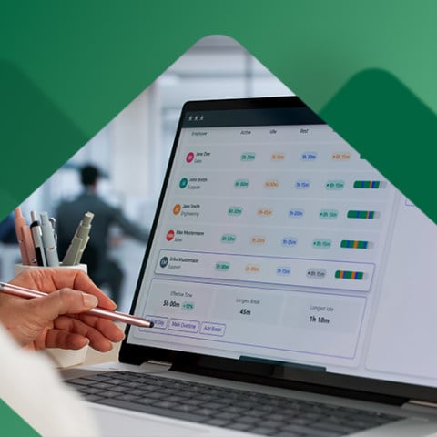 Manager looking at the team's timesheet for the week 