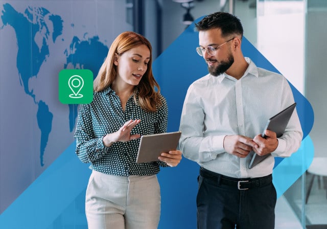 Two employees working together