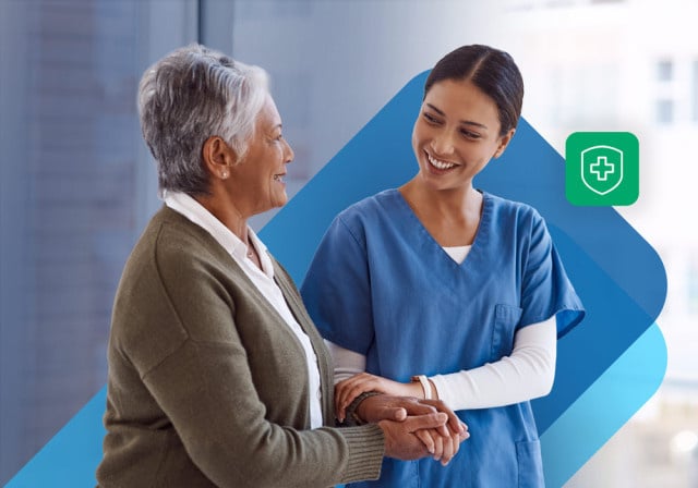 A nurse helping a patient