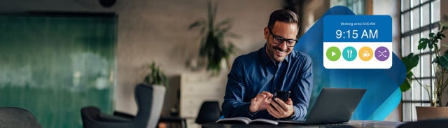 An employee looking at his time tracking options