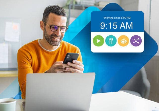 An employee tracking his time