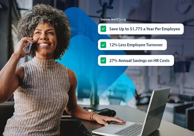 A small business owner taking advantage of a Paychex PEO 