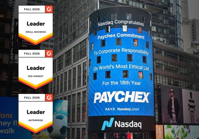 Nasdaq Tower Displaying a Recent award Paychex has received