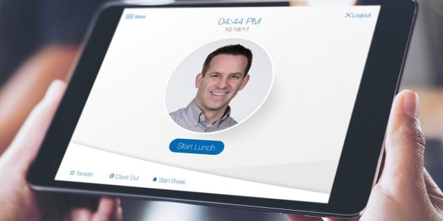 Paychex Time Kiosk App on tablet screen