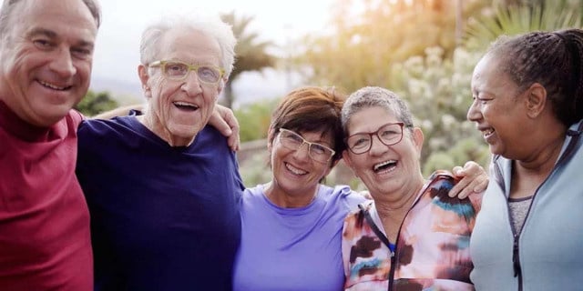 group of seniors smiling