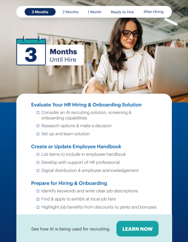 3 month hiring checklist