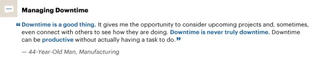 Quote about managing downtime