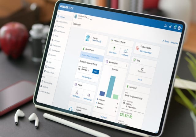 Looking at the Paychex Flex dashboard