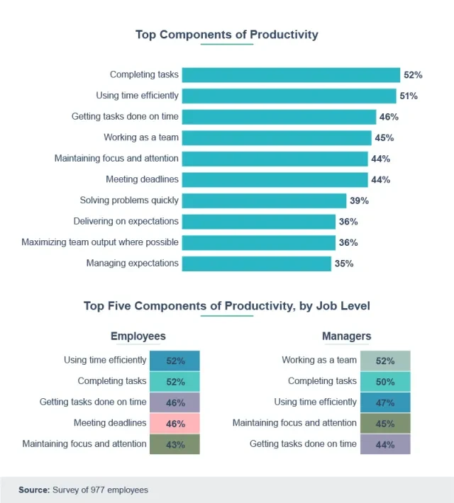 graphic on the top components of productivity